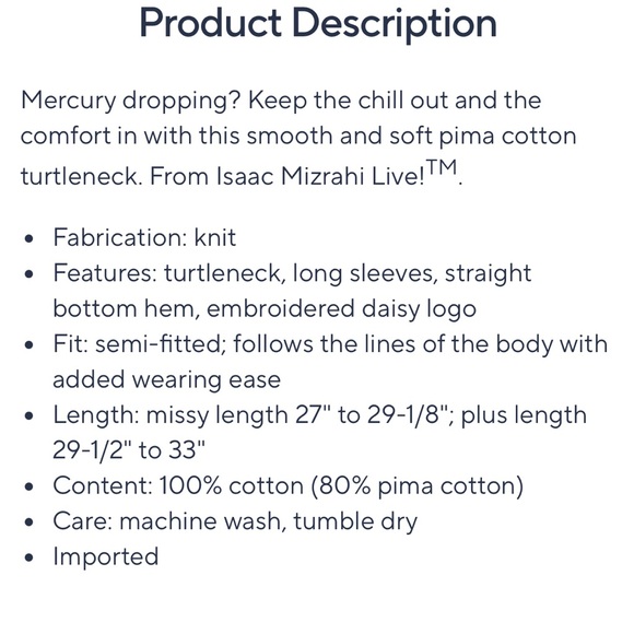 Isaac Mizrahi Live Pima cotton turtleneck - Picture 7 of 8